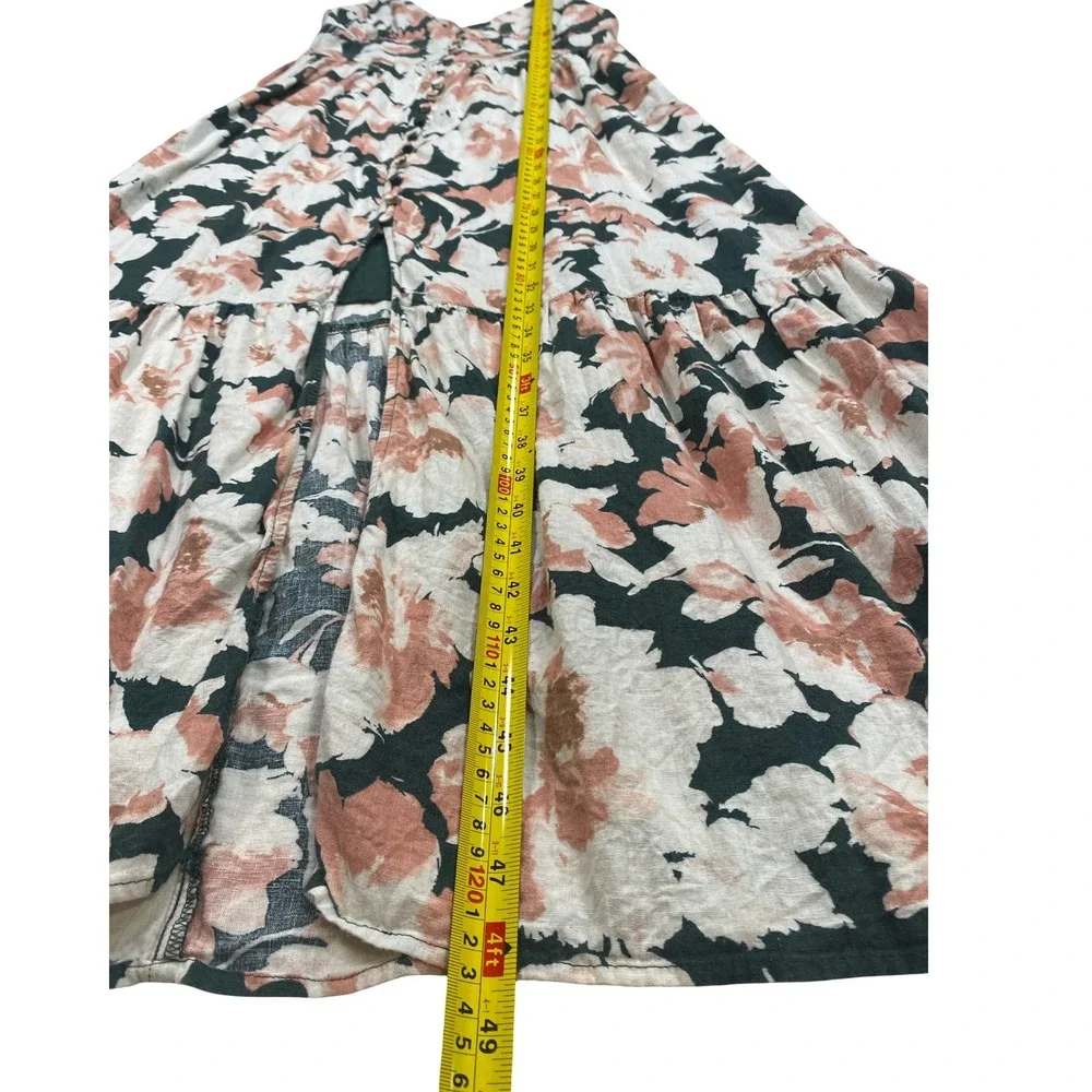 Abercrombie & Fitch Floral Linen Blend Maxi Dress Small Cottagecore Romantic